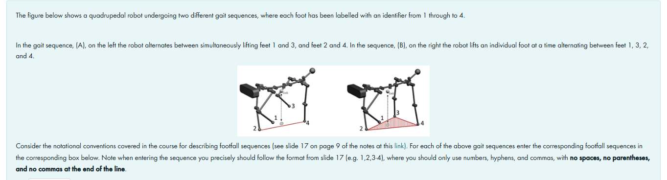 Solved The figure below shows a quadrupedal robot undergoing | Chegg.com