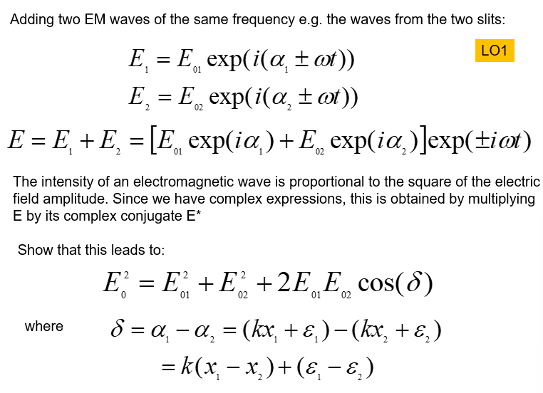 Solved Adding Two Em Waves Of The Same Frequency E G The