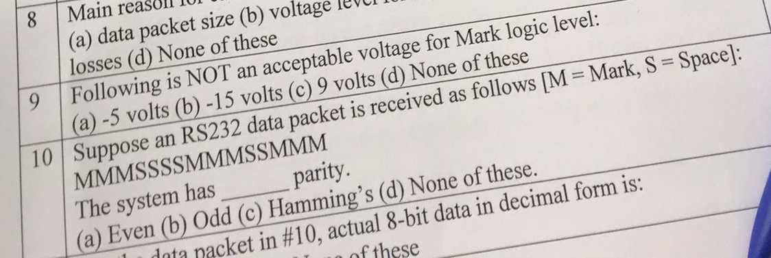 a) data packet size (b) voltage losses (d) None of | Chegg.com