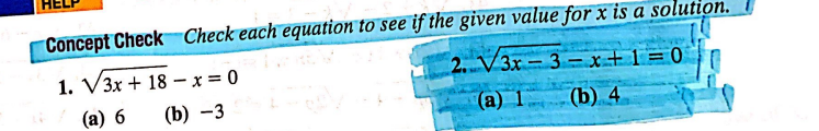 Solved Concept Check Check each equation to see if the given | Chegg.com
