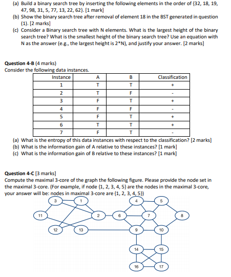 Solved (a) Build a binary search tree by inserting the | Chegg.com