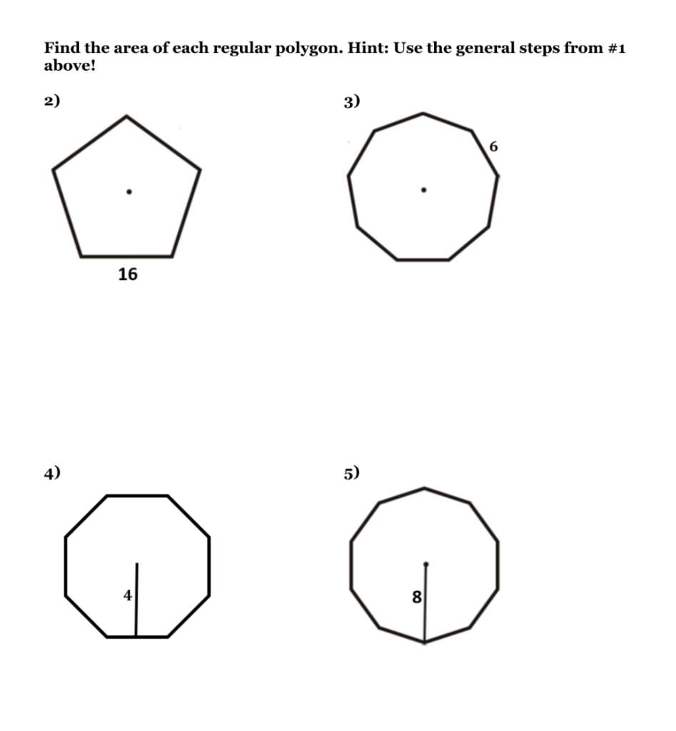 Solved AREA OF REGULAR POLYGONS ASSIGNMENT 20) Use the  Chegg.com Intended For Area Of Regular Polygons Worksheet