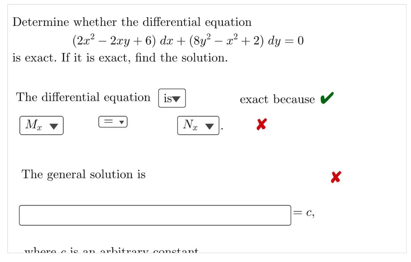 Solved 2 Determine Whether The Differential Equation (2x² – | Chegg.com