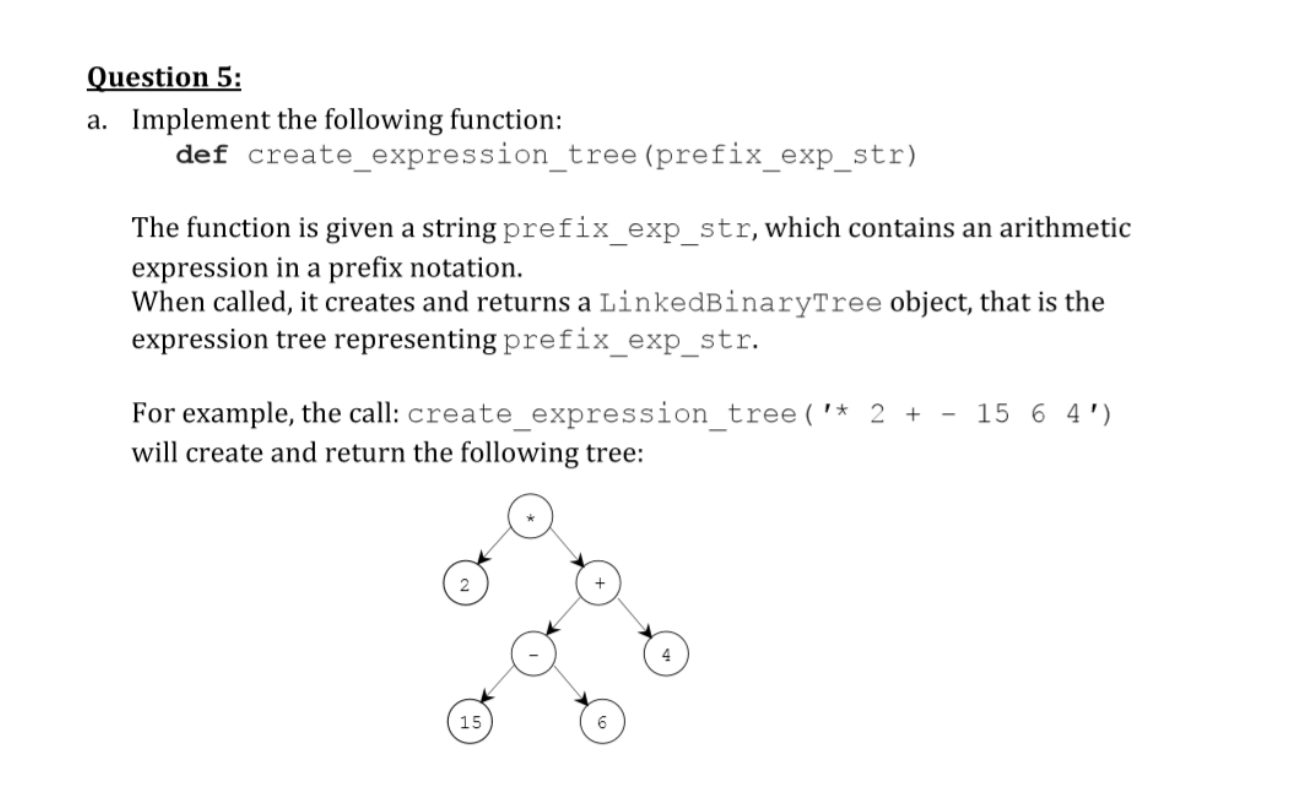 Question 5: a. Implement the following function: def | Chegg.com