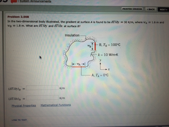 Solved In the two-dimensional body illustrated, the gradient | Chegg.com