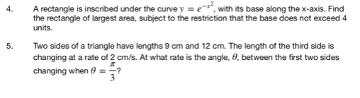 Solved A rectangle is inscribed under the curve y = et, with | Chegg.com