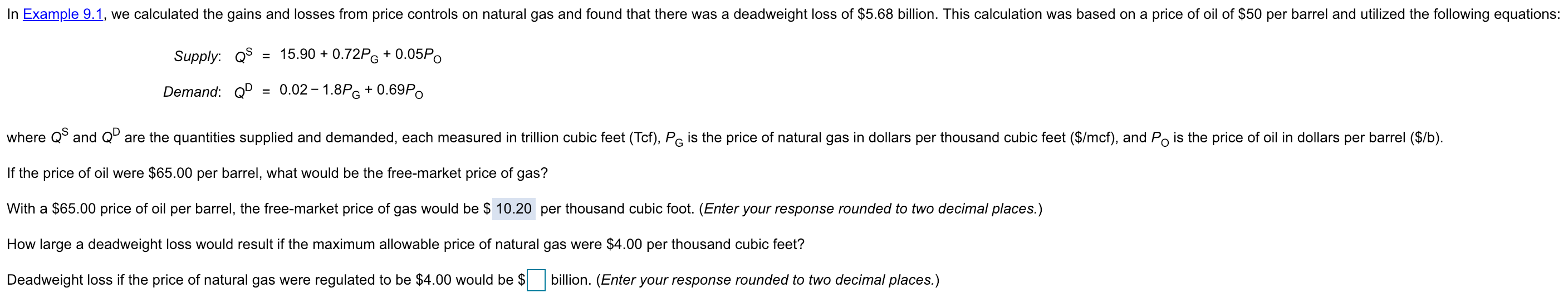 Solved In Example 9.1, We Calculated The Gains And Losses | Chegg.com