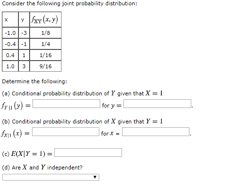 Solved Consider the following joint probability | Chegg.com