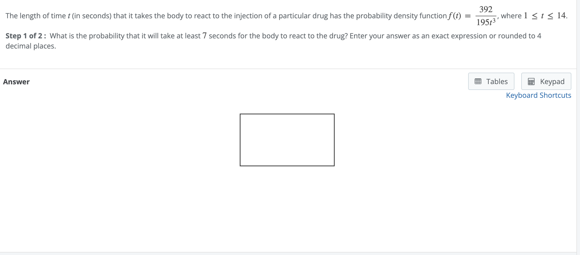 Solved The length of time t (in seconds) that it takes the | Chegg.com