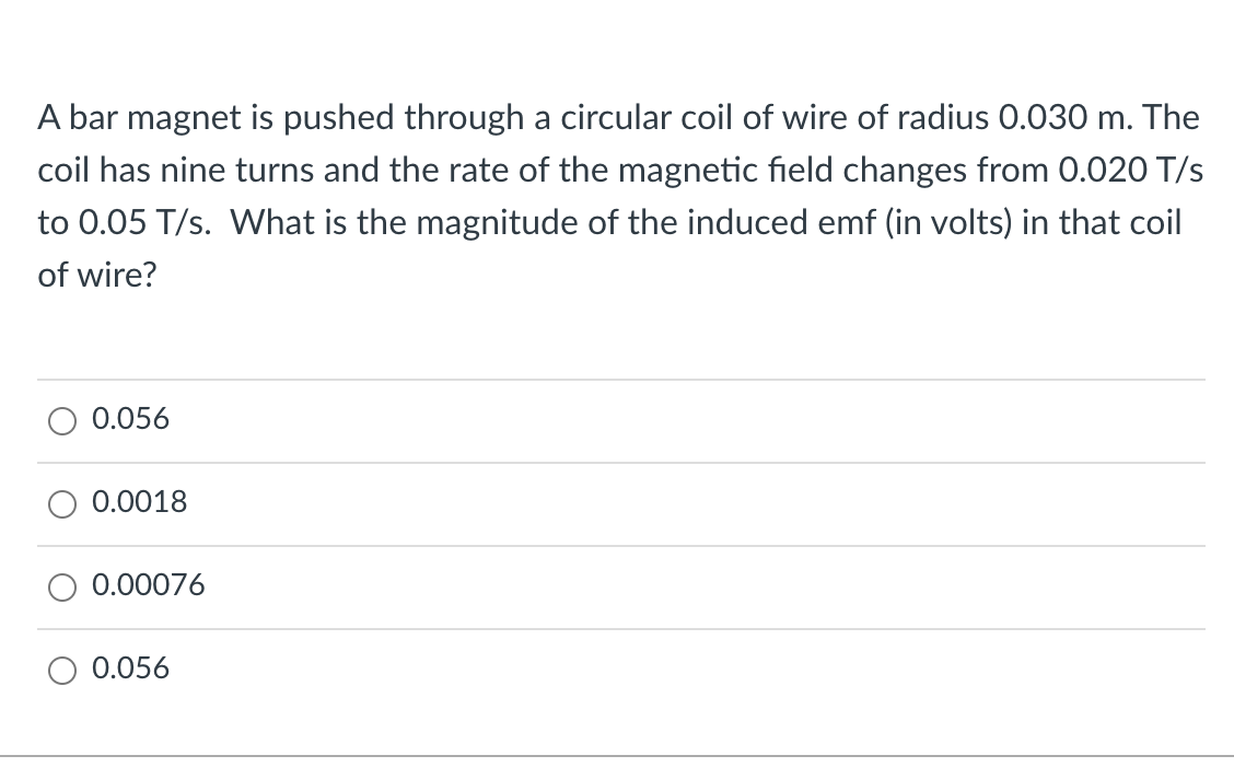 Solved A bar is pushed through a circular coil of