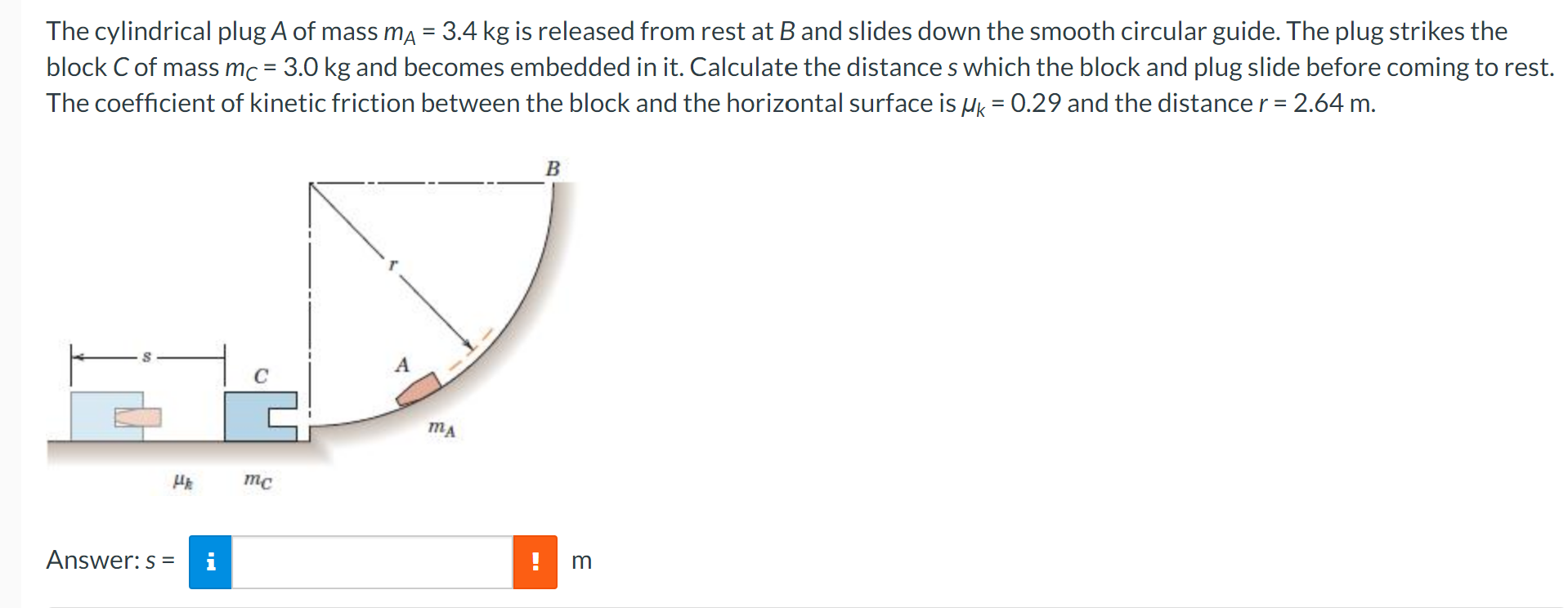 solved-the-cylindrical-plug-a-of-mass-ma-3-4-kg-is-released-chegg