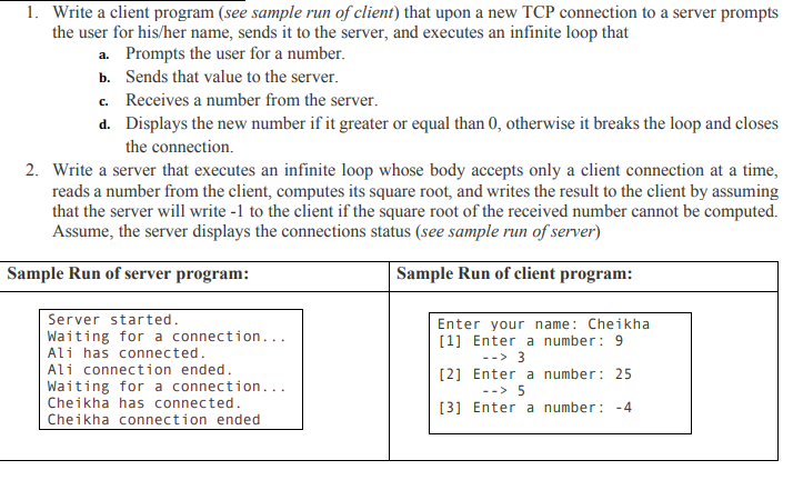Solved 1. Write a client program (see sample run of client) | Chegg.com