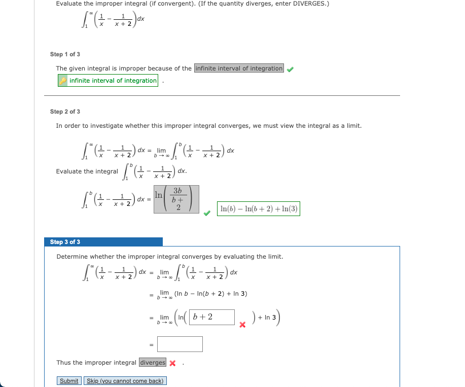 Solved Evaluate The Improper Integral If Convergent If