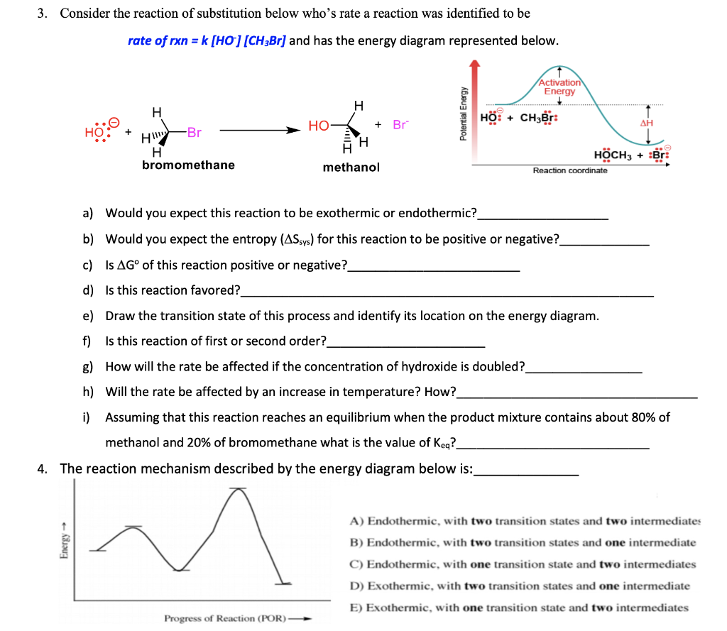 Solved Consider the reaction of substitution below who's | Chegg.com