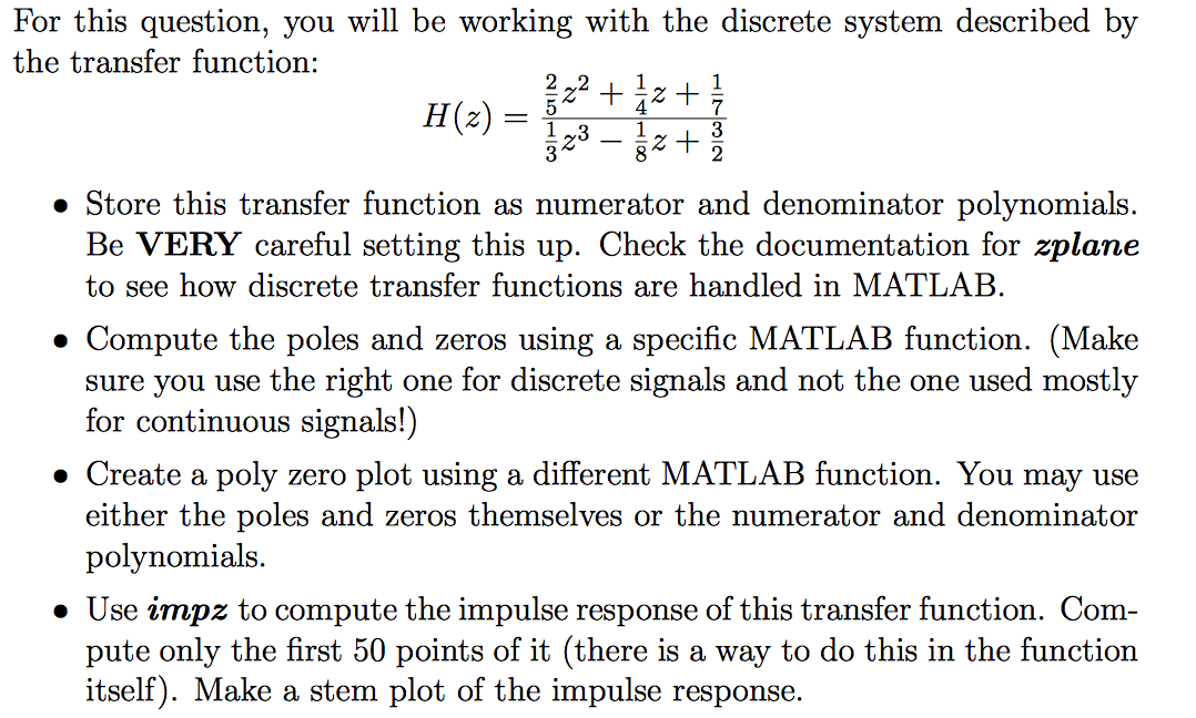 Solved For this question, you will be working with the | Chegg.com
