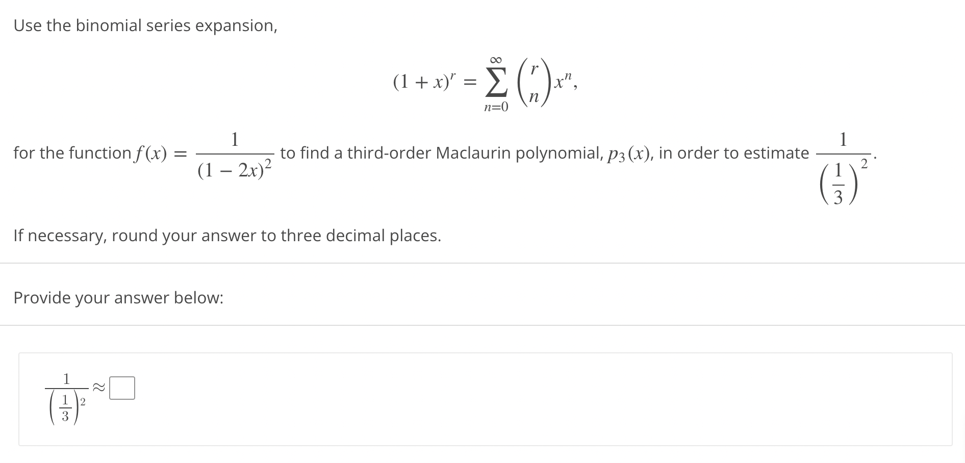 Solved Use the binomial series expansion, (1+x)r=∑n=0∞(rn)xn | Chegg.com