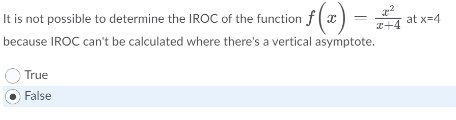 Solved X2 It is not possible to determine the IROC of the | Chegg.com