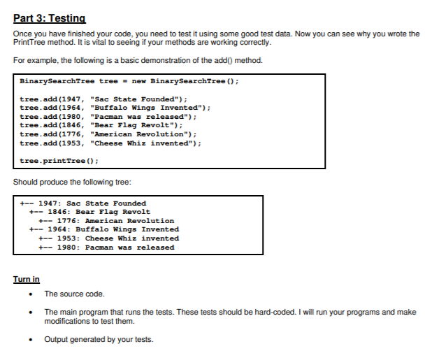 public class BinaryTree { public Node root; public | Chegg.com