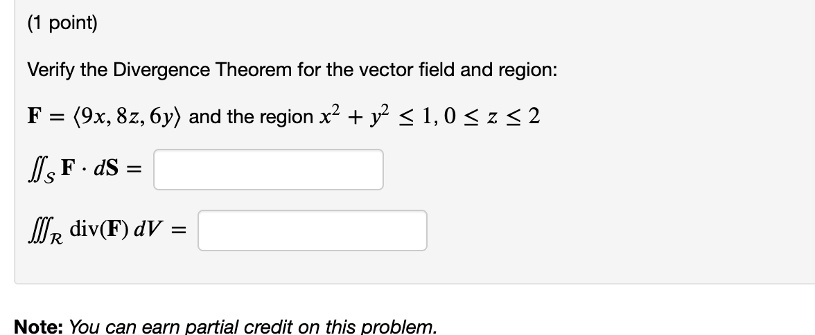 Solved Verify the Divergence Theorem for the vector field | Chegg.com