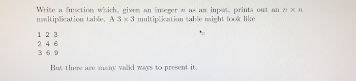Solved Write a function which, given an integer n as an | Chegg.com