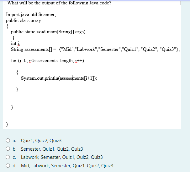 Solved What will be the output of the following Java code? | Chegg.com