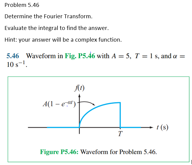 Solved Problem 5.46 Determine The Fourier Transform. | Chegg.com