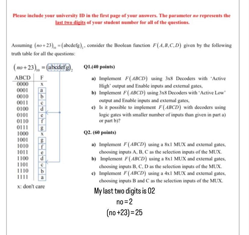 Solved Please Include Your University ID In The First Page | Chegg.com