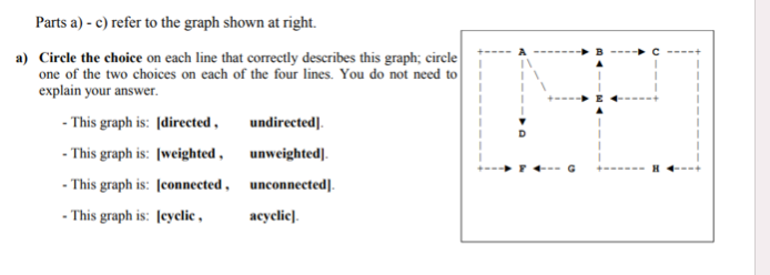 Solved Parts a) - c) refer to the graph shown at right. a) | Chegg.com