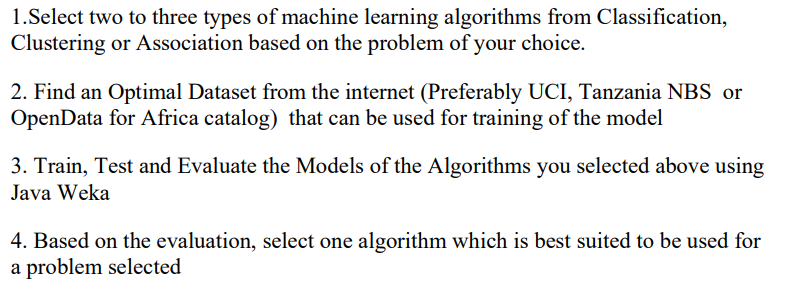 Solved 1. Select two to three types of machine learning | Chegg.com