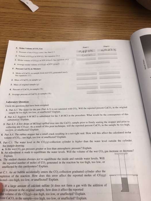 experiment 13 a carbonate analysis report sheet