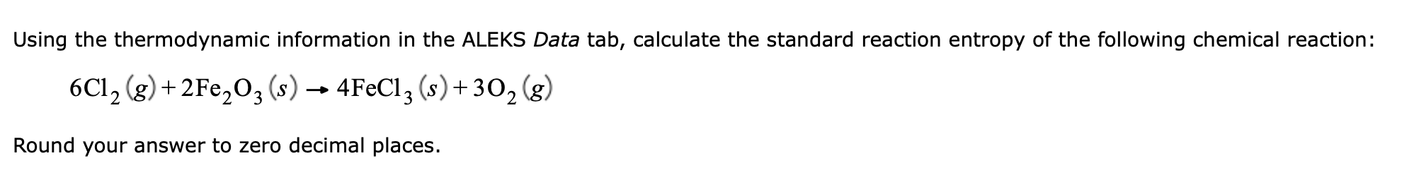 Solved Using the thermodynamic information in the ALEKS Data | Chegg.com