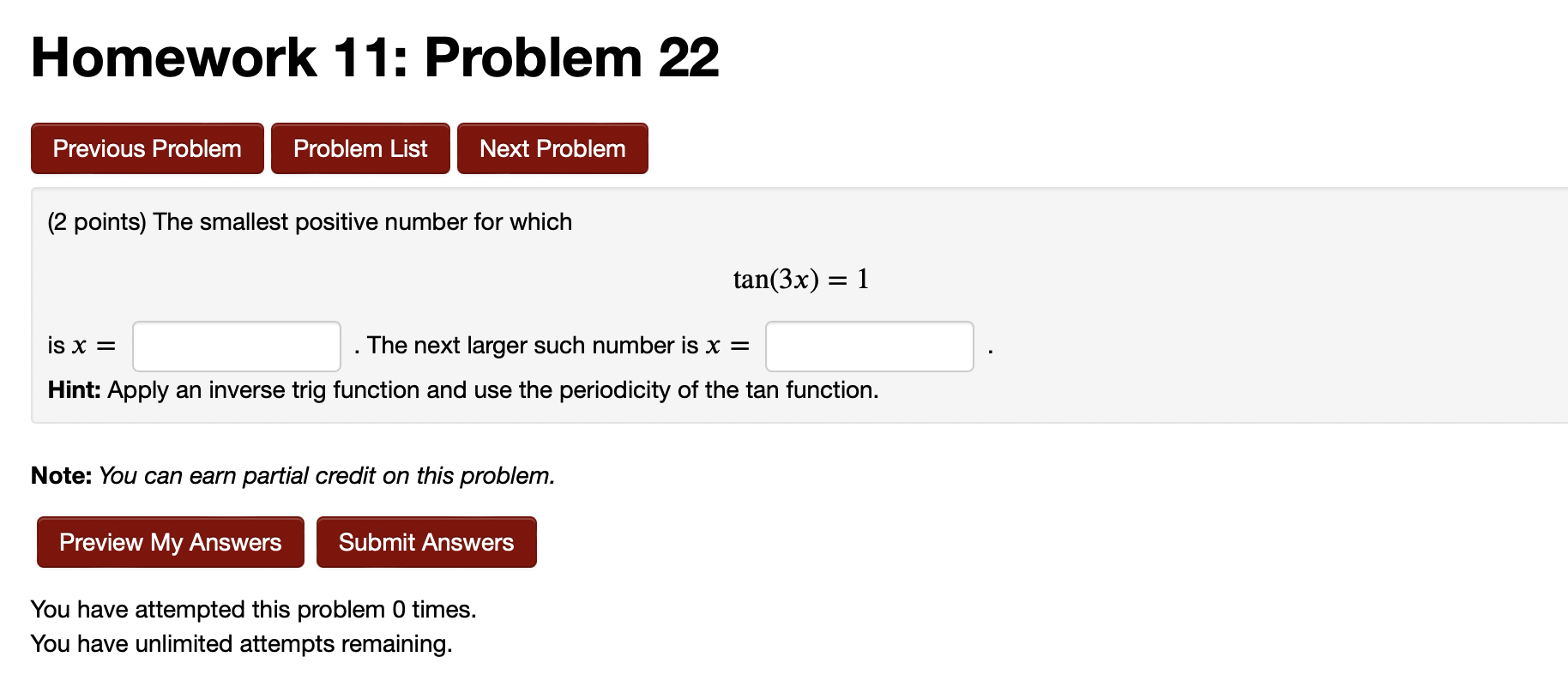 Solved Homework 11: Problem 22 Previous Problem Problem List | Chegg.com