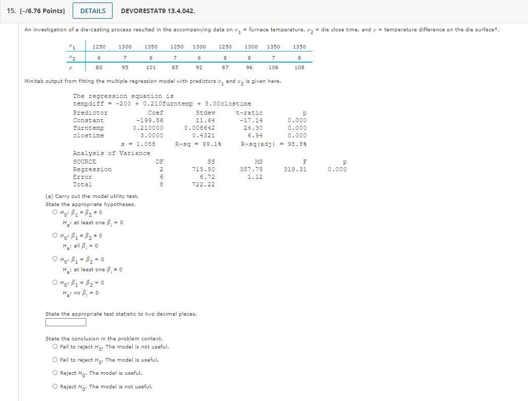 Solved (b) Calculate a 95 confidence interval for 𝛽2, the