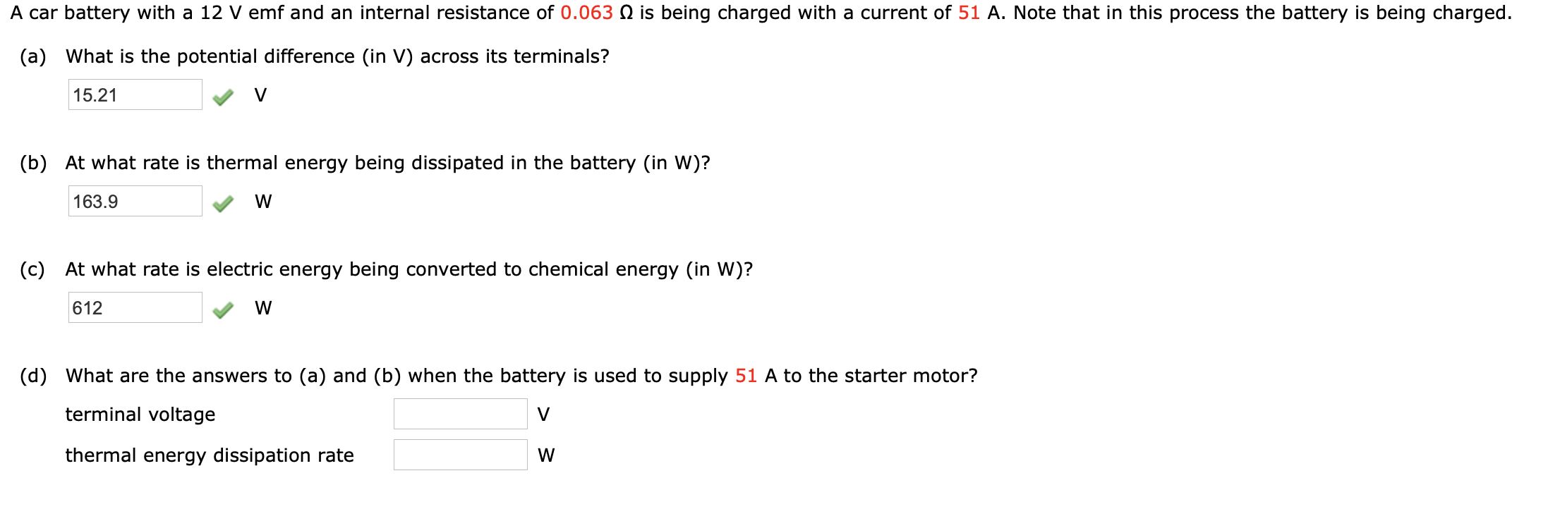 Solved A car battery with a 12 V emf and an internal