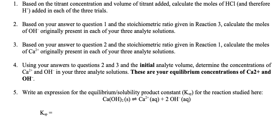 Solved Data: Table 1: Titration Data Trial 2 Trial 3 Trial 1 | Chegg.com