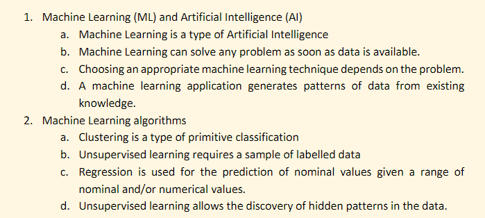 Solved 1. Machine Learning (ML) And Artificial Intelligence | Chegg.com