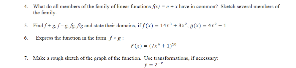 Solved 4. What do all members of the family of linear | Chegg.com