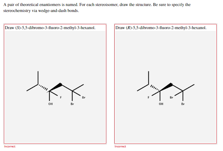 Solved A pair of theoretical enantiomers is named. For each | Chegg.com
