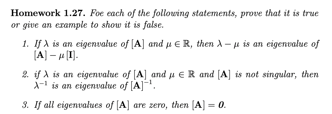 Solved Homework 1.27. Foe each of the following statements, | Chegg.com