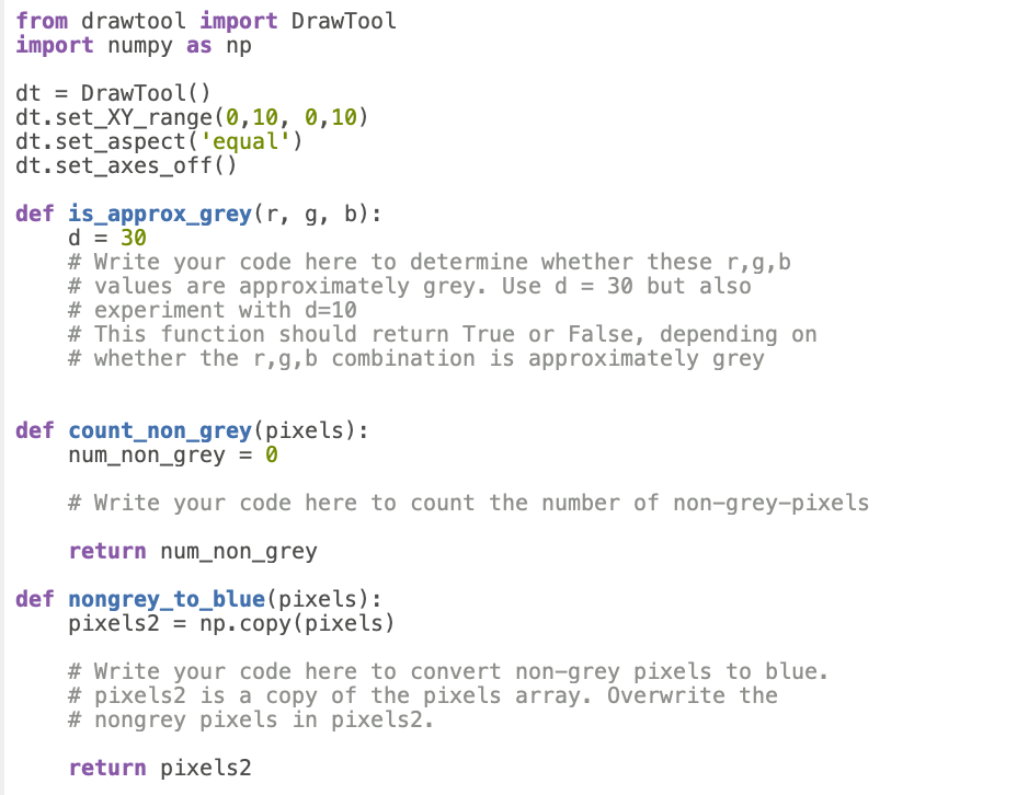 Solved from drawtool import DrawTool import numpy as np dt = | Chegg.com