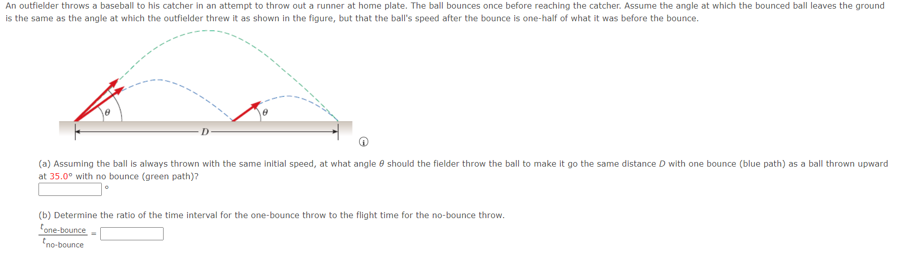 Solved An outfielder throws a baseball to his catcher in an