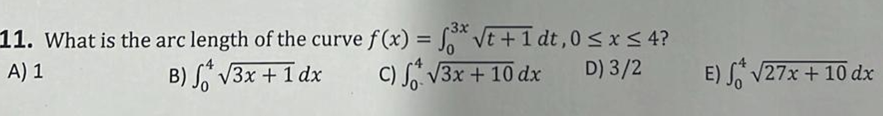 Solved What is the arc length of the curve | Chegg.com