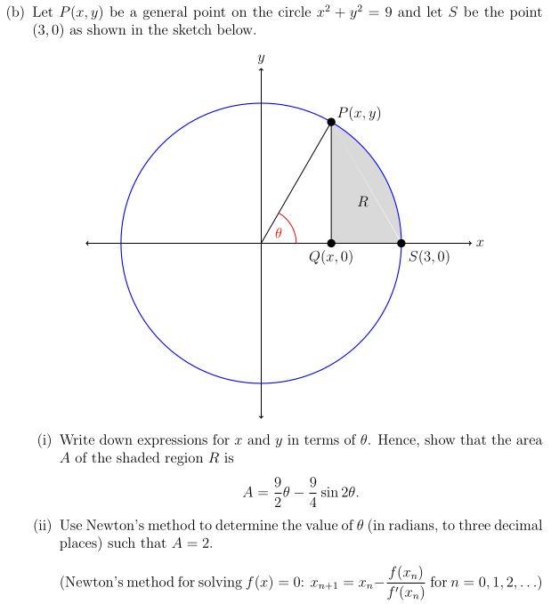 Solved (b) Let P(x,y) be a general point on the circle 2+ y2 | Chegg.com