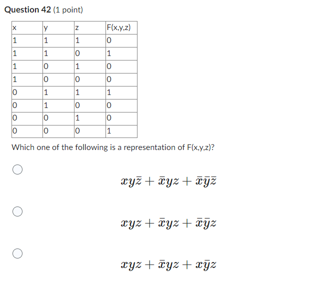 Solved Question 42 (1 point) Which one of the following is a | Chegg.com