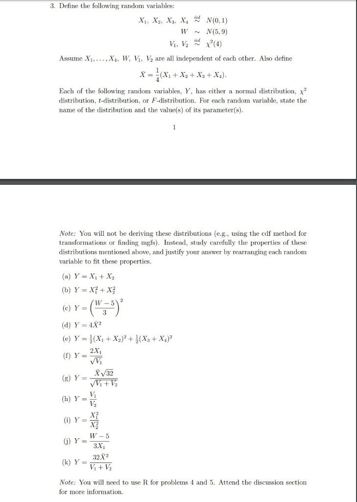 Solved 3 Define The Following Random Variables X1 X2 Chegg Com