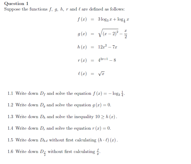 Solved Question 1 Suppose The Functions F G H Defined A Chegg Com