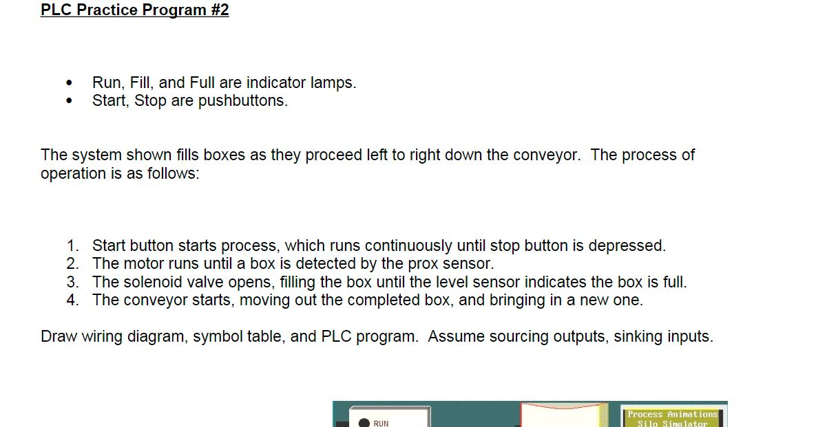 Solved PLC Practice Program #2 Run, Fill, and Full are | Chegg.com