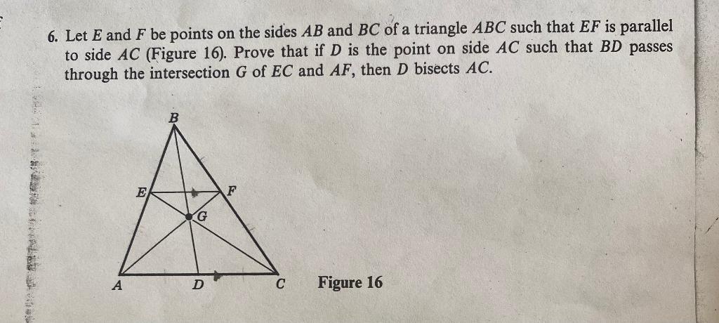Solved Let E and F be points on the sides AB and BC of a | Chegg.com