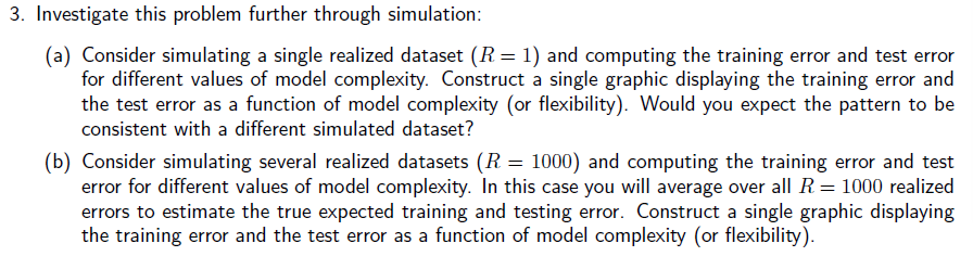 Problem 1 (Training Error and Test Error, 25 points) | Chegg.com