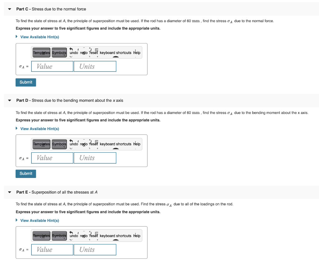 Solved Learning Goal: To determine the state of stress in a | Chegg.com